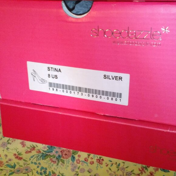 Shoedazzle Shoes pump Slingback Silver metallic Sz 8 *New in box - Picture 8 of 8